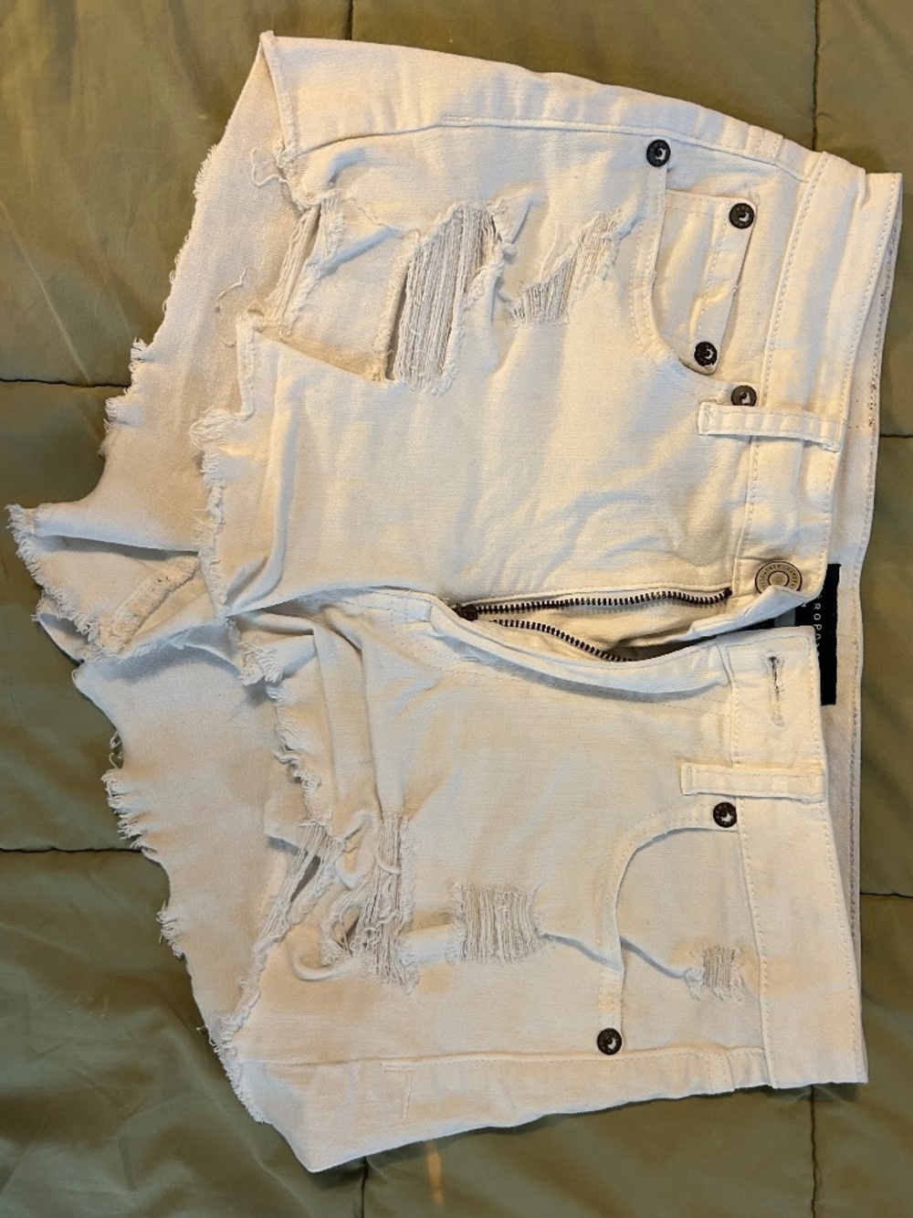 White Jean Shorts